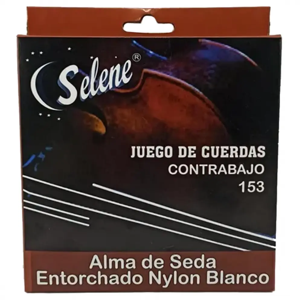 Selene 153B Encordadura Para Contrabajo Alma de Seda Entorchado Nylon Blanco