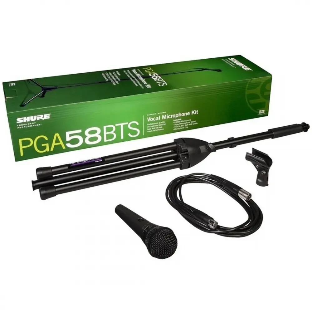 [PGA58BTS] Shure PGA58BTS Paquete de Micrófono con Atril y Cable