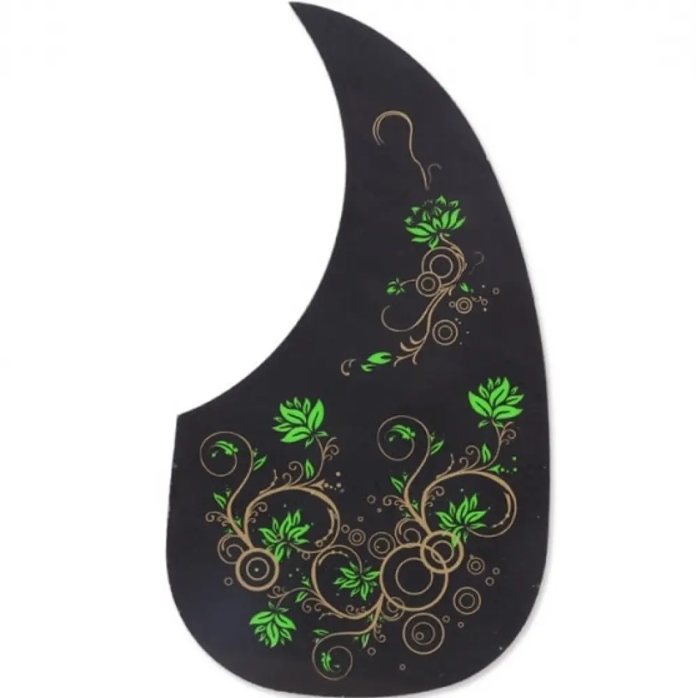 Only Music GPG005 Mica Golpeadora Para Guitarra en Forma de Gota Chica Negra Con Estampado Floral
