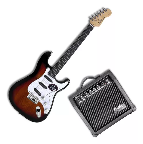 Steelpro 021SK Paquete de Guitarra Eléctrica Sunburst y Amplificador 20 W
