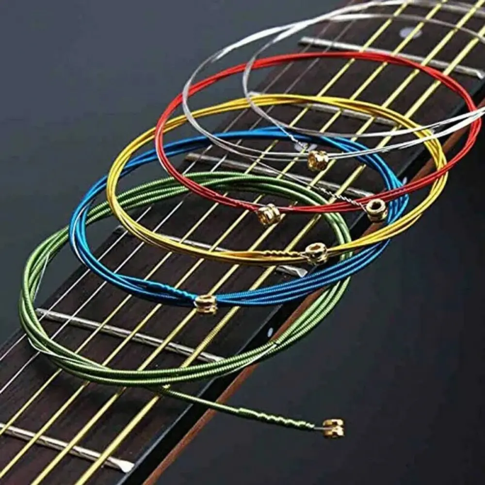 [ECGA] ECGA Encordadura de Acero Multicolor para Guitarra Folk