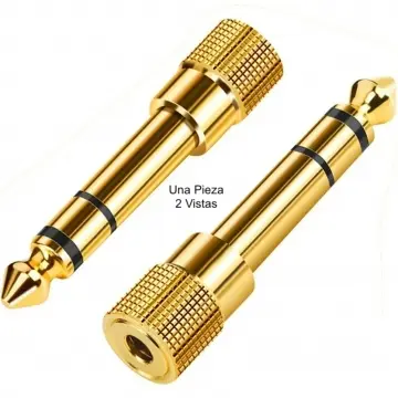 ADJ35P63S Adaptador Jack 3.5 mm a Plug 6.3 mm Stereo Dorado
