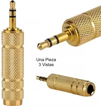 ADJ63P35S Adaptador de Jack 6.3mm a Plug 3.5mm Stereo Dorado 