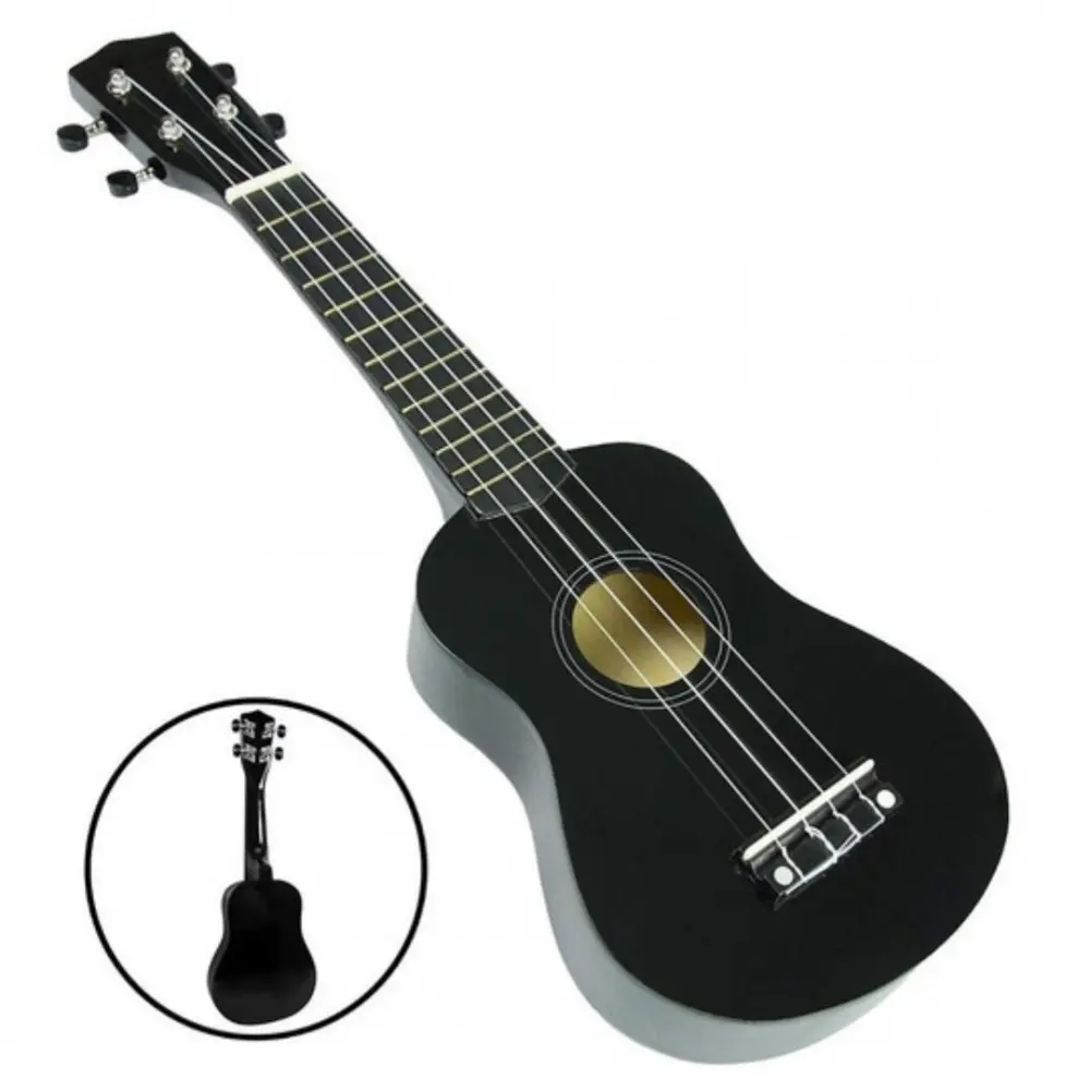 Infinity HU8023 Ukulele Negro Con Chapa De Caoba Concierto 23 Pulgadas