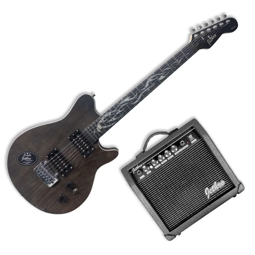 Jethro Series by Steelpro 054-SK Paquete Guitarra Eléctrica Black Veneer