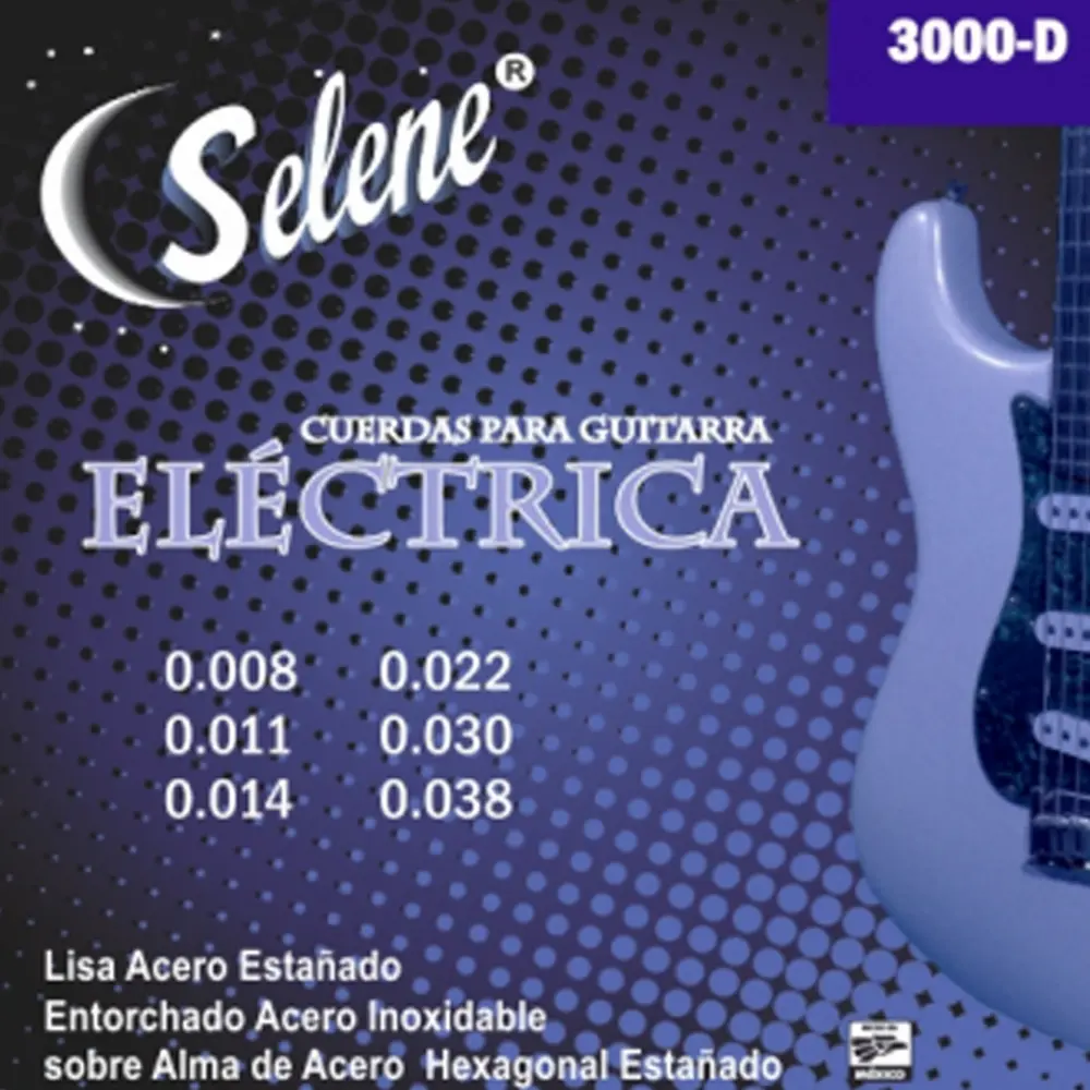 [SE3000D] Selene Encordadura para Guitarra Eléctrica 8-38 y 9-42 (3000D)