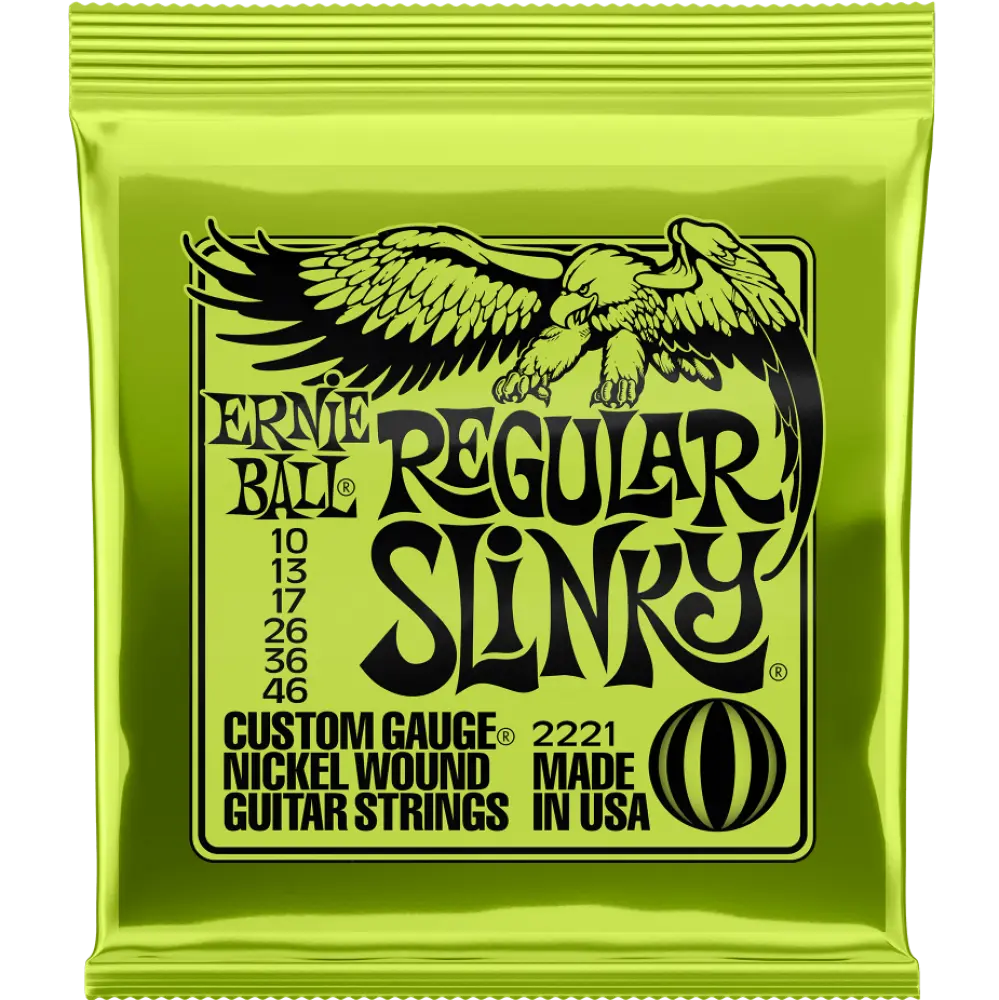 [2221] Ernie Ball 2221 Regular Slinky Encordadura Nickel Wound para Guitarra Eléctrica 10-46