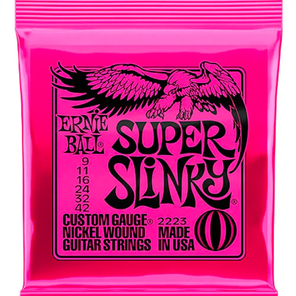 [2223] Ernie Ball 2223 Super Slinky Encordadura Nickel Wound Guitarra Eléctrica 9-42