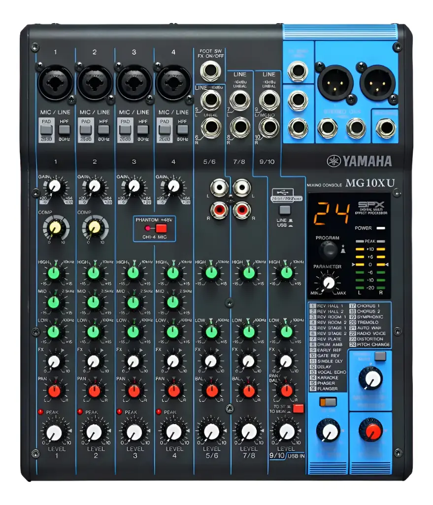 Yamaha MG10XU Mezcladora Yamaha Análoga De 10 Canales con Efectos USB