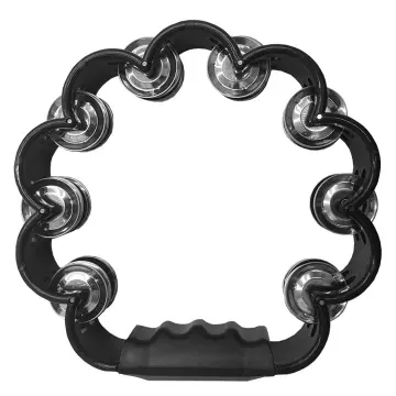 DF105BLK Pandero de Plástico Figura de Flor Negro