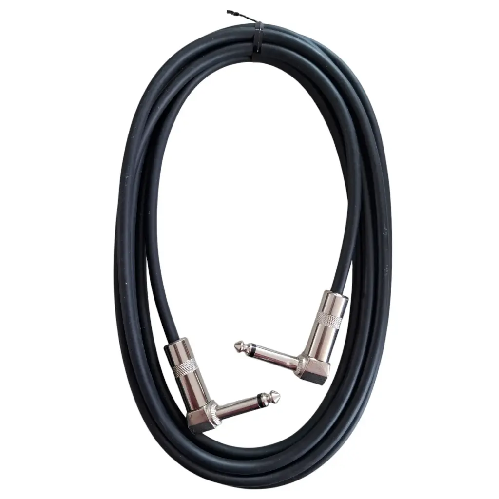 Only Music CPPE3MBLK Cable Plug Escuadra 6.3mm a Plug Escuadra 6.3mm Monoaural 3 Metros