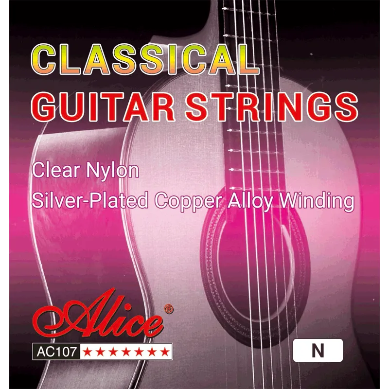 [AC107N] Alice AC107N Encordadura de Nylon Transparente para Guitarra Clásica 28-43