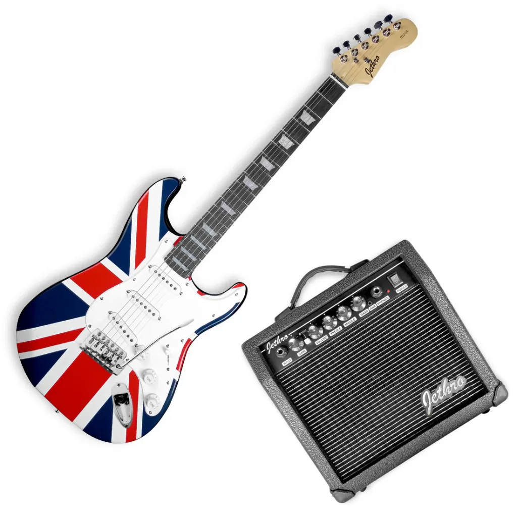 Jethro Series by Steelpro 022-SK Paquete Guitarra Eléctrica Blanca