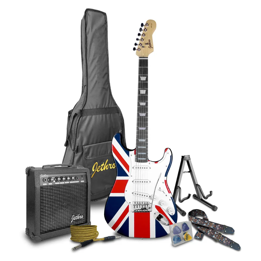 Jethro Series by Steelpro 022-SK Paquete Guitarra Eléctrica Blanca