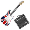 Jethro Series by Steelpro 022-SK Paquete Guitarra Eléctrica Blanca
