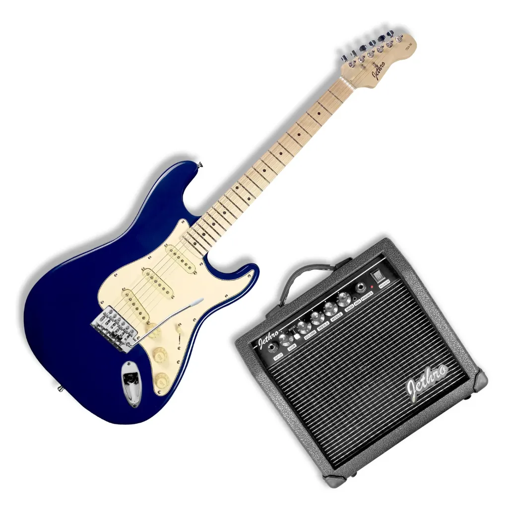 Jethro Series by Steelpro 026-SK Paquete Guitarra Eléctrica Lake Placid Blue