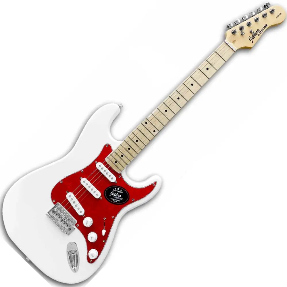 Paquete Guitarra Electrica Jethro Series By Steelpro Blanca 028-SK   