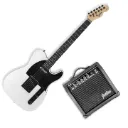 Jethro Series by Steelpro 048-SK Paquete Guitarra Eléctrica Blanca