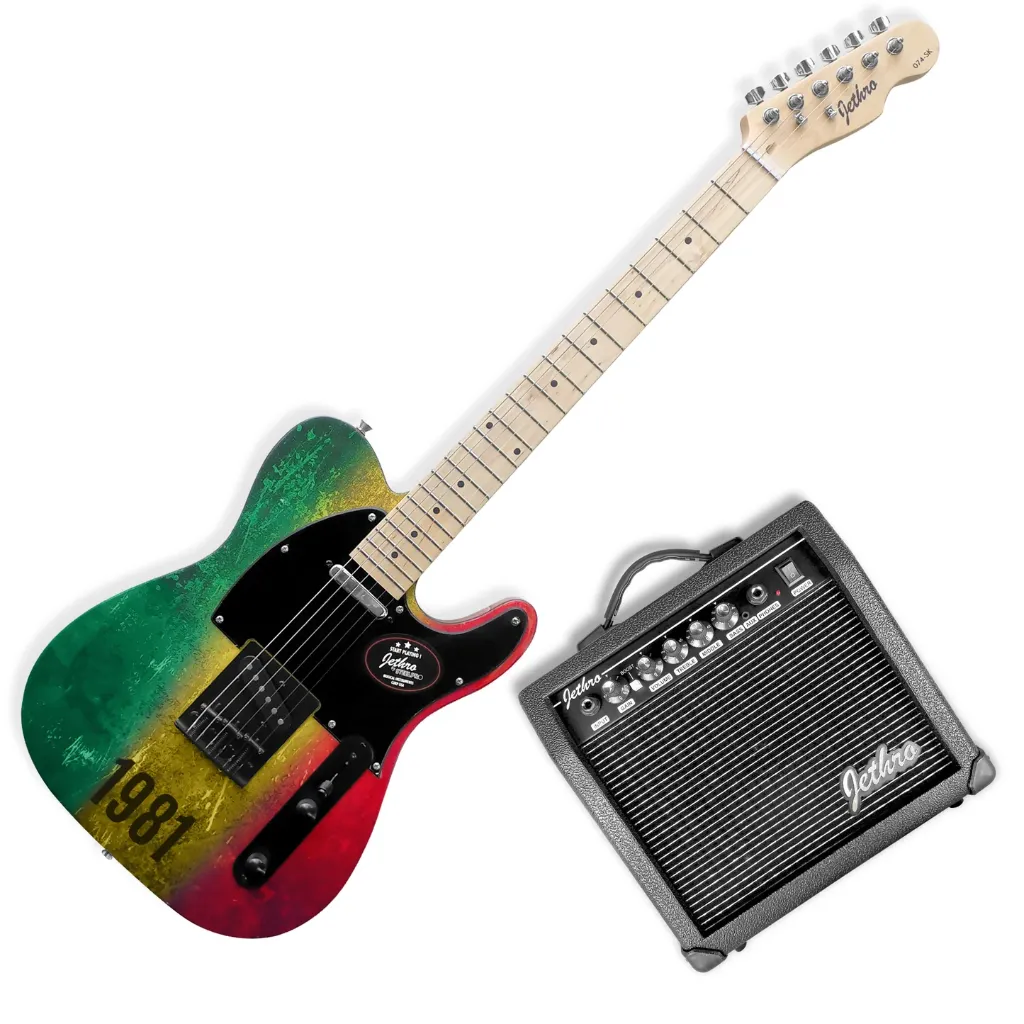 Jethro Series by Steelpro 074-SK Paquete Guitarra Eléctrica Reggae 1981