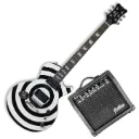 Jethro Series by Steelpro 065-SK Paquete Guitarra Eléctrica Circles Silver Body