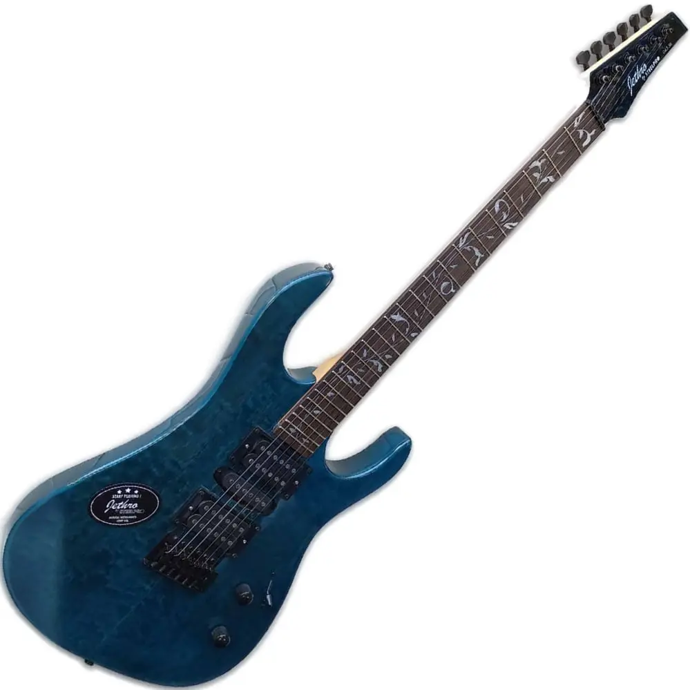 Jethro Series by Steelpro 043-SK Paquete Guitarra Eléctrica Quilted Blue