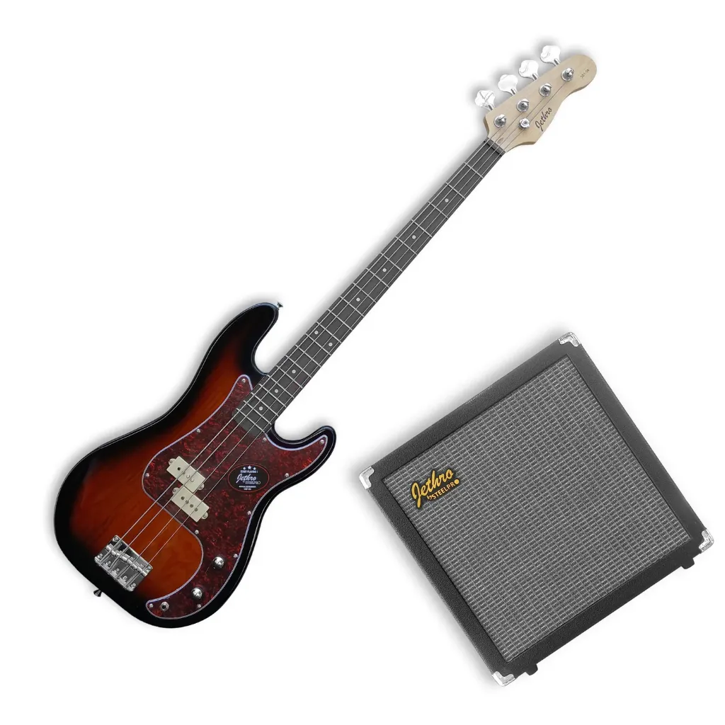[501SK] Jethro by Steelpro 501-SK Paquete Bajo Eléctrico 4 Cuerdas 3 Tone Sunburst