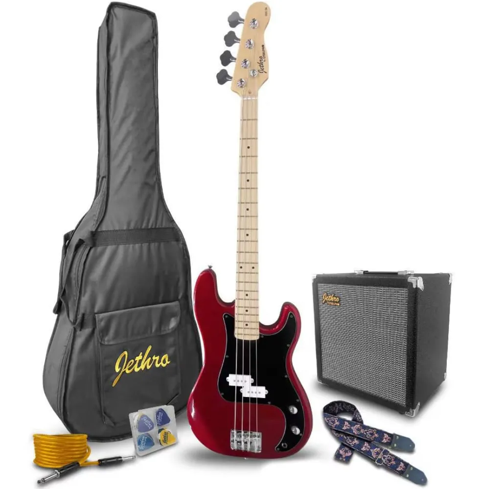 Jethro by Steelpro 502SK Paquete Bajo Eléctrico Rojo Candy