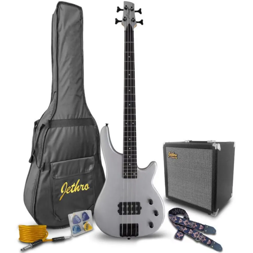 Jethro Series by Steelpro 504SK Paquete Bajo Eléctrico Plata