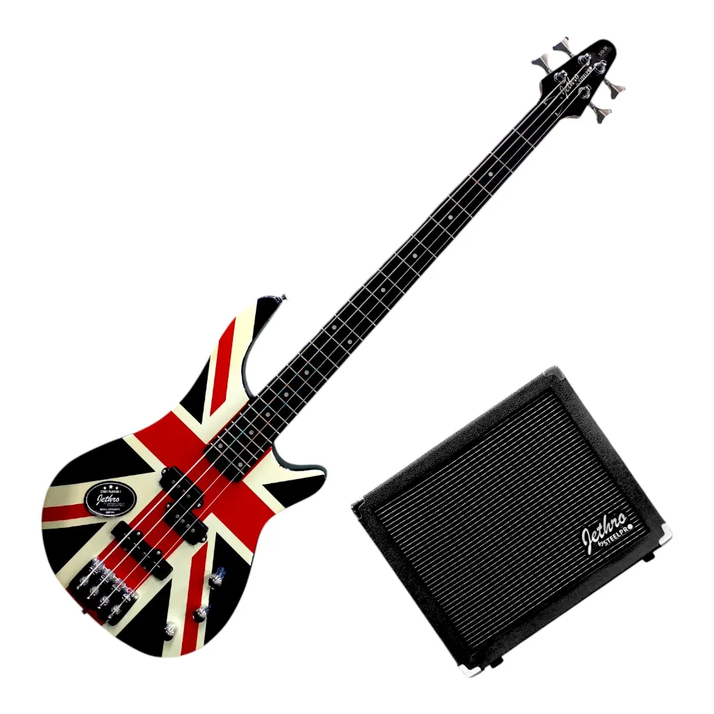 [510SK] Jethro Series by Steelpro 510-SK Paquete Bajo Eléctrico 4 Cuerdas Union Jack