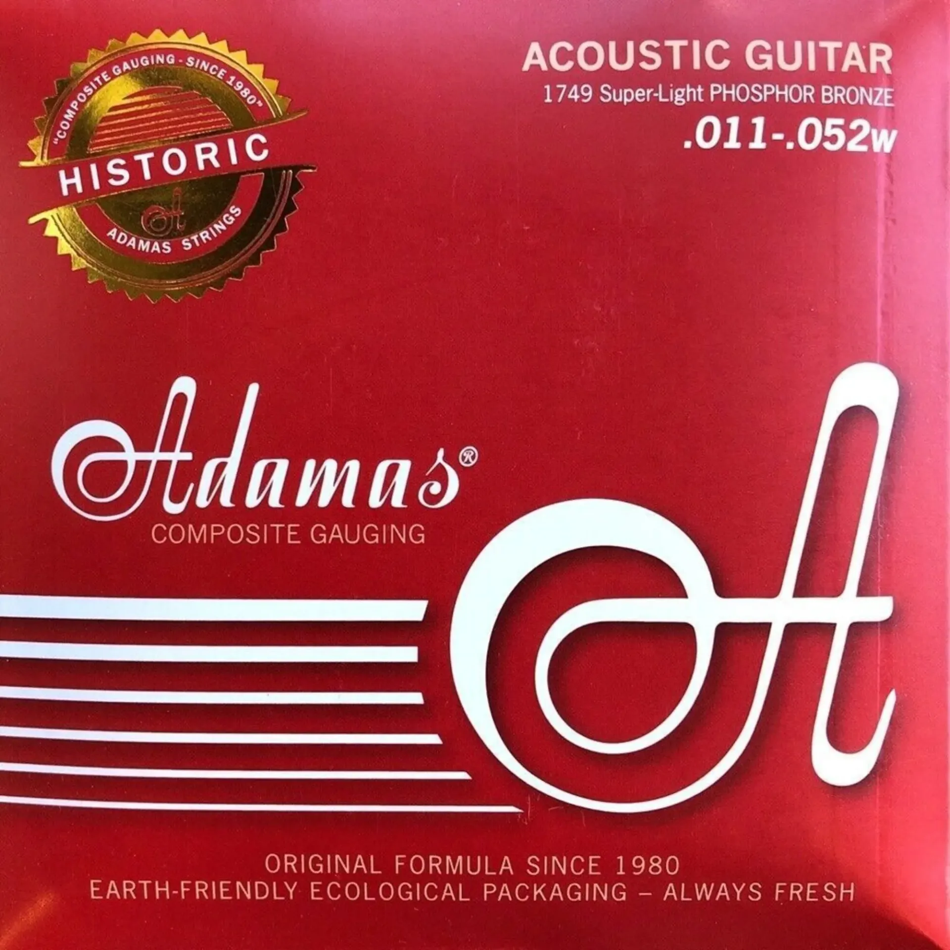 [664560] Adamas 664560 Super Light Encordadura para Guitarra Electroacústica .011 - .052w