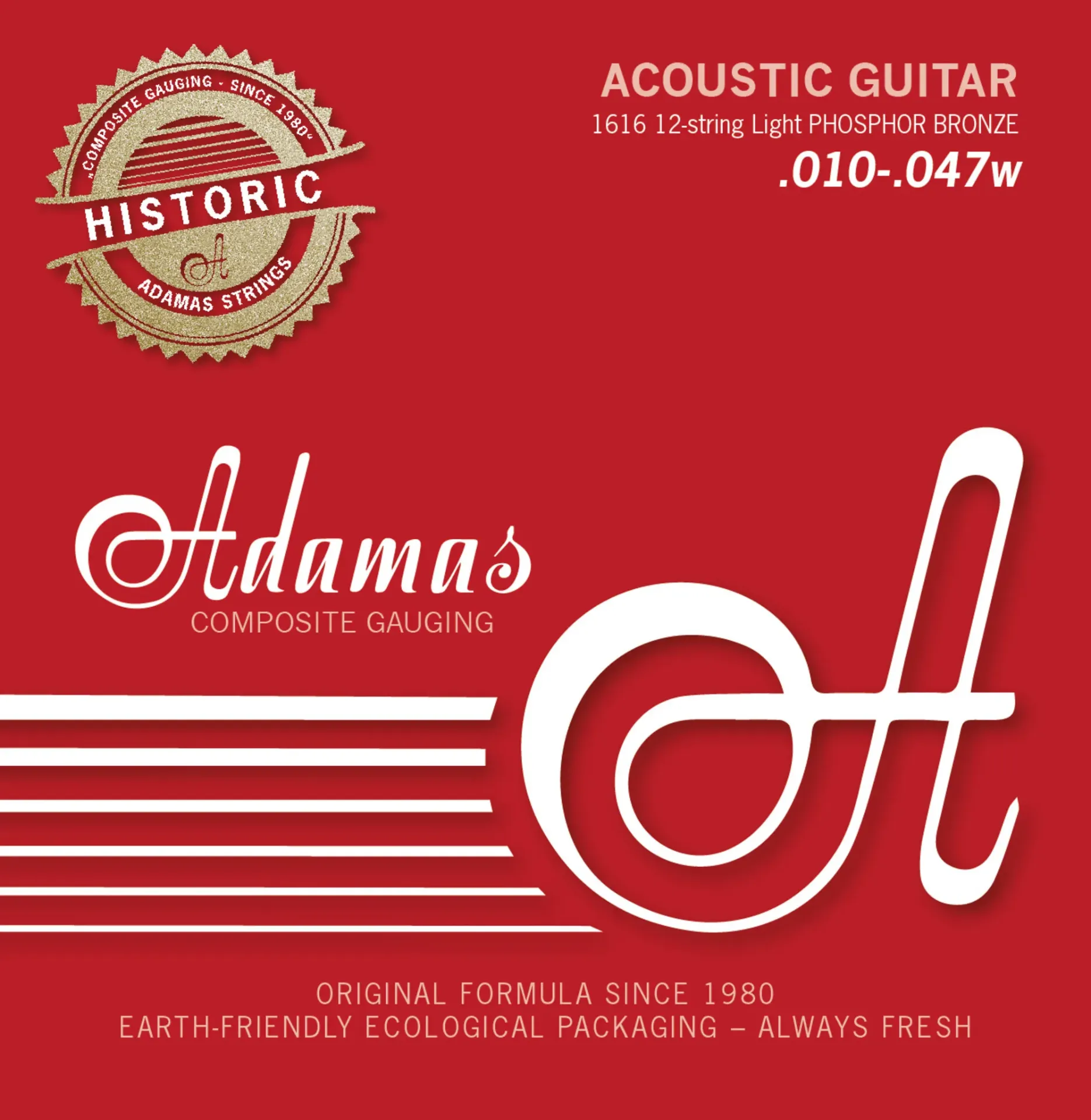 [664590] Adamas 664590 Light Encordadura para Guitarra Electroacústica 12 Cuerdas .010 - .047w