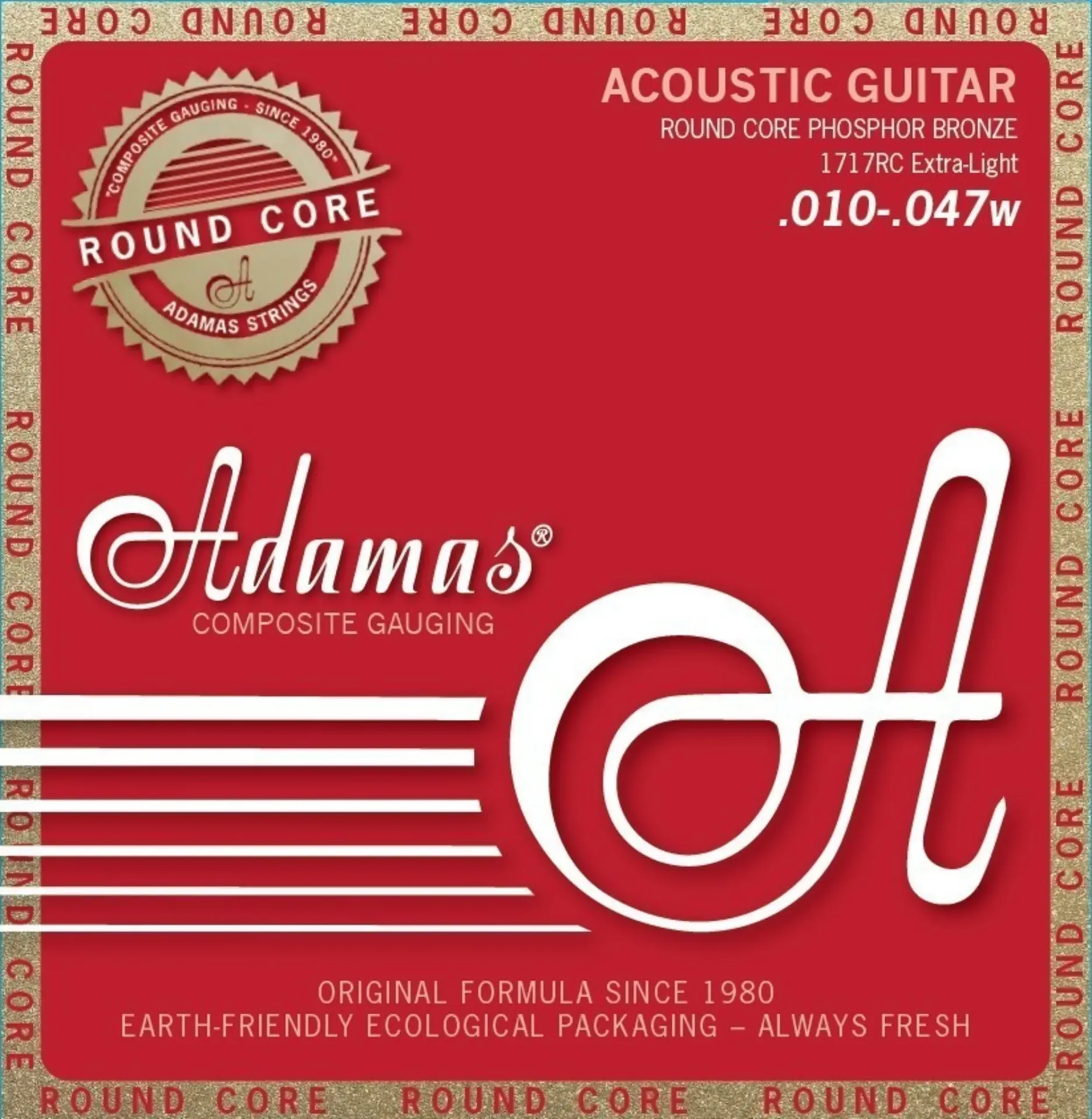 Adamas 664601 Encordadura Phosphor Bronze Round Core para Guitarra Electroacústica 10-47