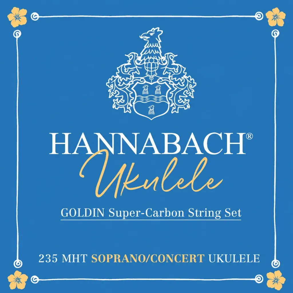 [235MHT] Hannabach 235MHT Goldin Super-Carbon Encordadura para Ukulele Soprano y Concierto Tensión Media Alta