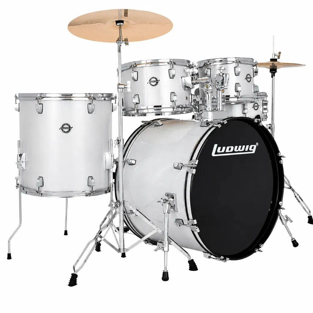 Ludwig LC19515 Accent Batería Acústica 5 Piezas Plata Sparkle