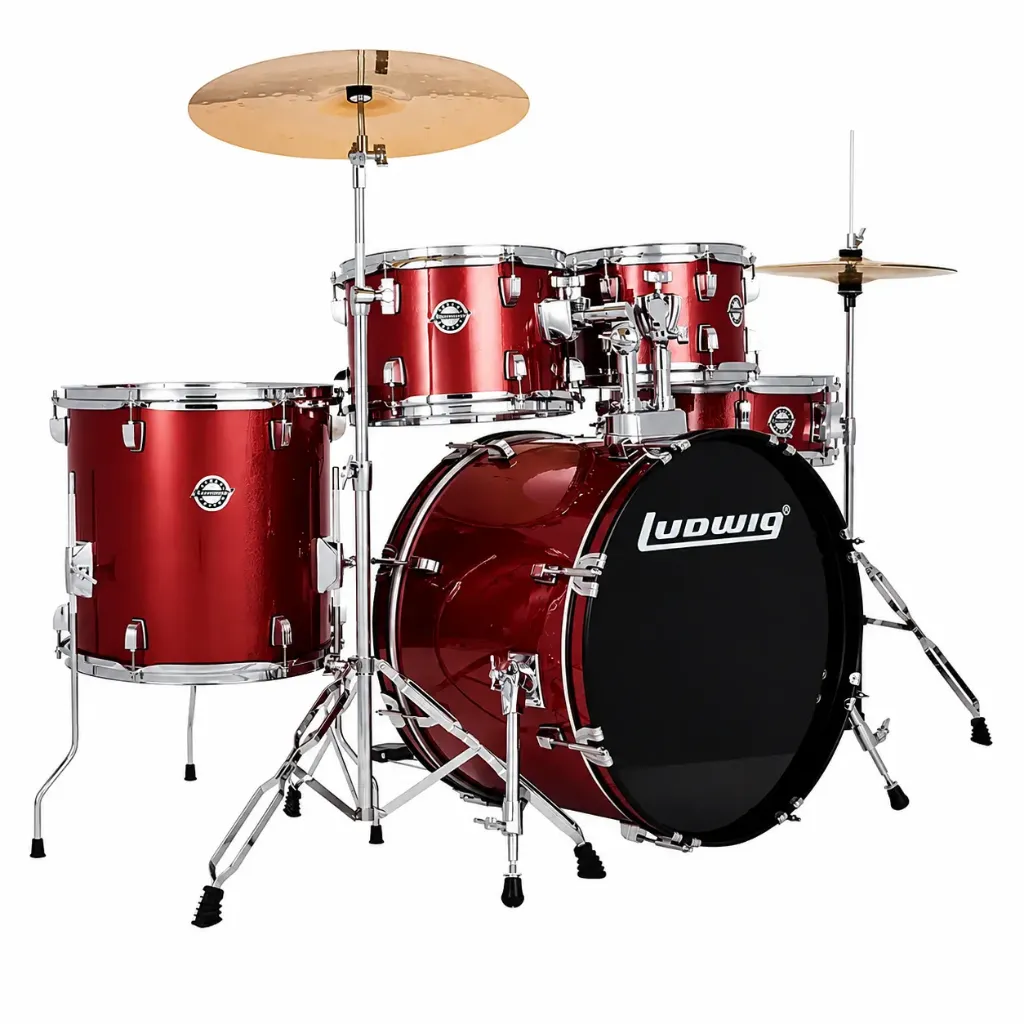 Ludwig LC19514 Accent Batería Acústica 5 Piezas Rojo Sparkle