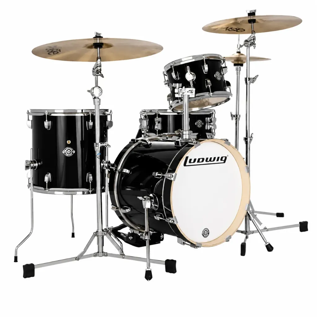 [LC2791] Ludwig LC2791 Questlove Batería Acústica 4 Piezas Negro Sparkle