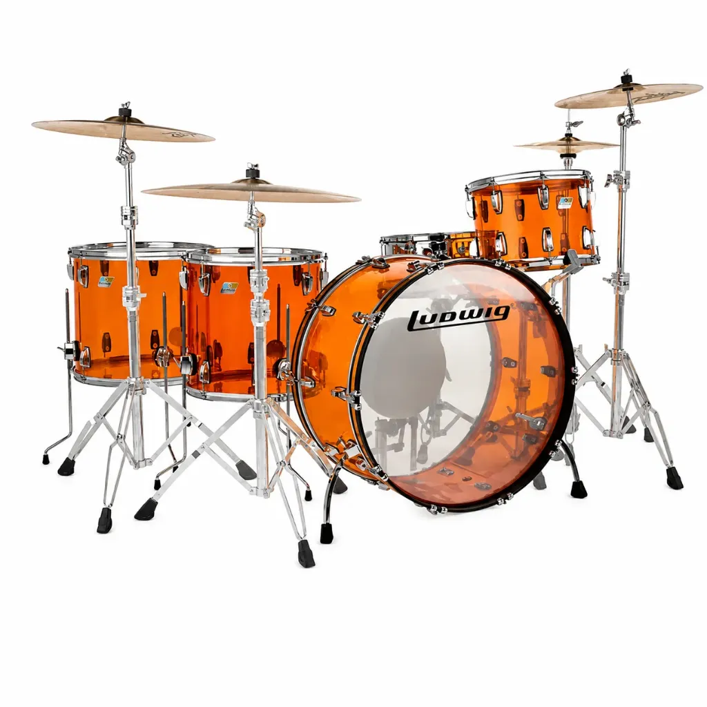 Ludwig L8264LX47 Vistalite Zep Set Batería Acústica 5 Piezas Ámbar