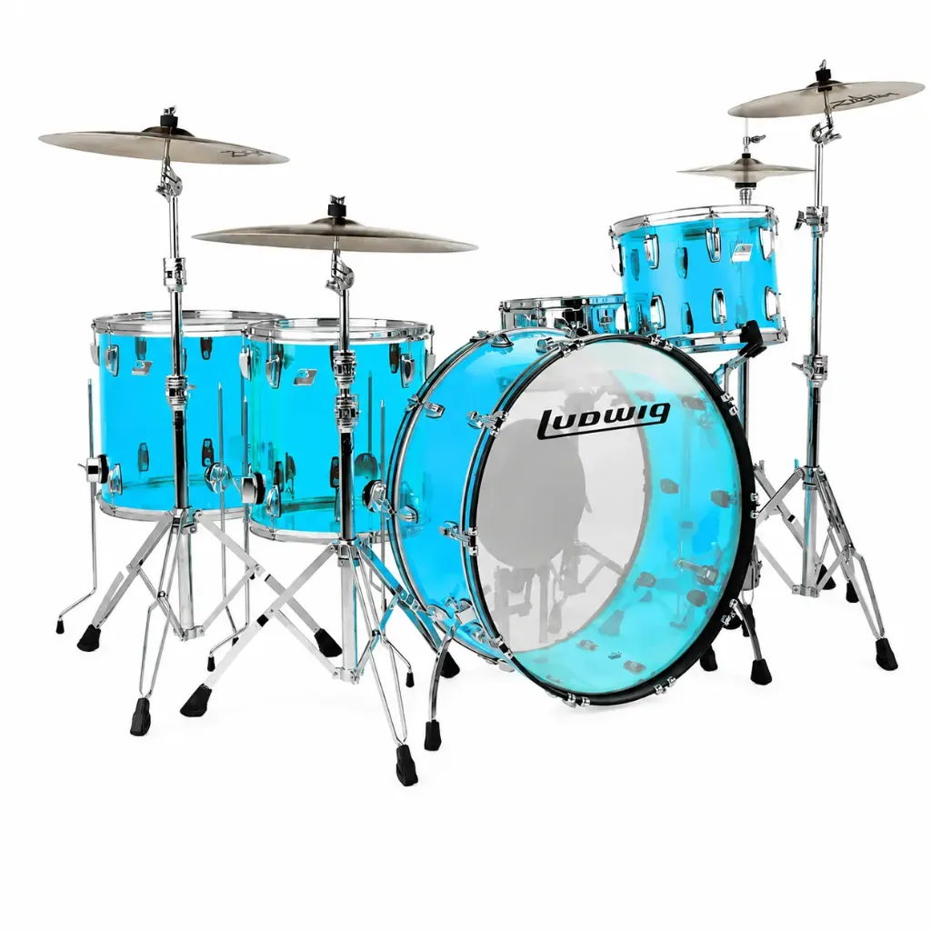 Ludwig L8264LX55 Vistalite Zep Set Batería Acústica 5 Piezas Azul