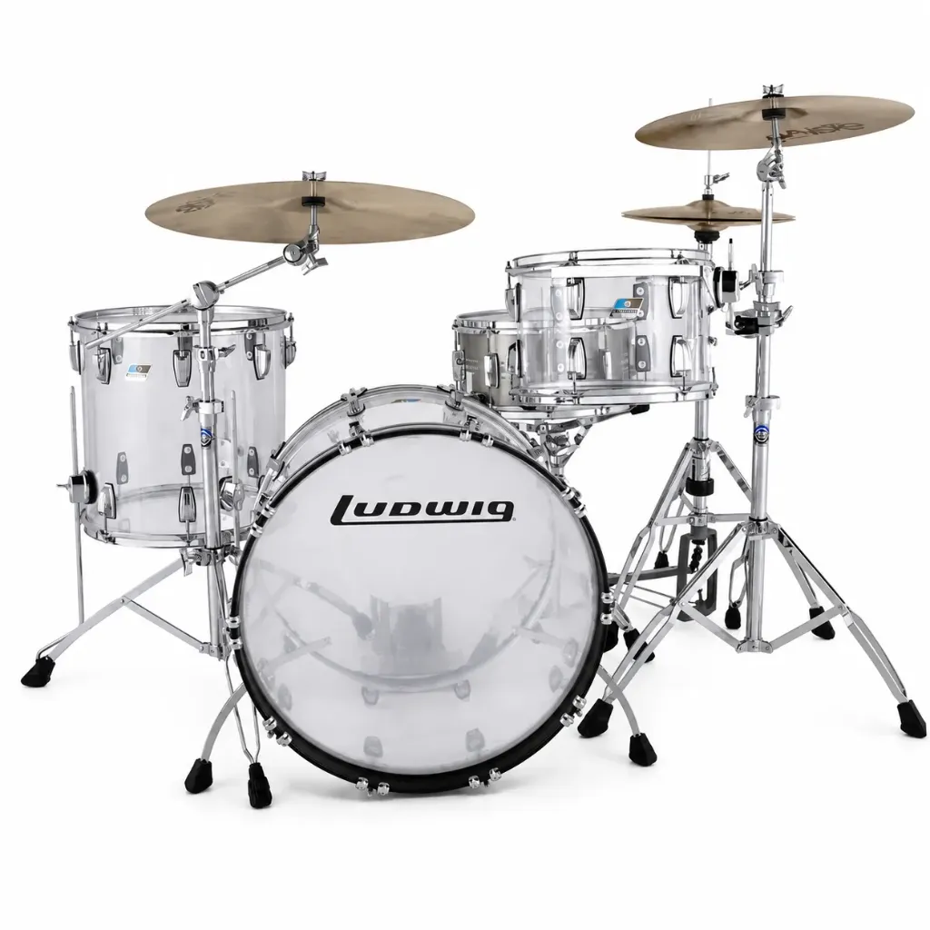 Ludwig L94233LX38WC Vistalite Fab Outfit Batería Acústica 3 Piezas Transparente