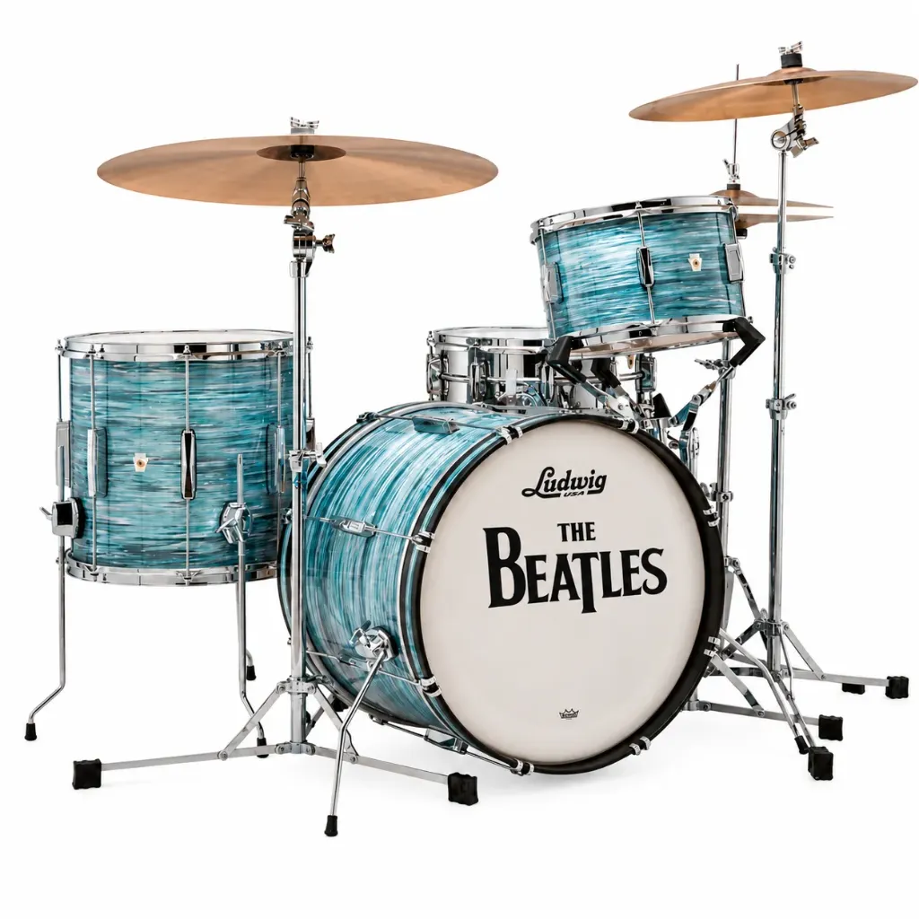 Ludwig L84023AX2Q Classic Maple Downbeat Outfit Batería Acústica 3 Piezas Vintage Blue Oyster