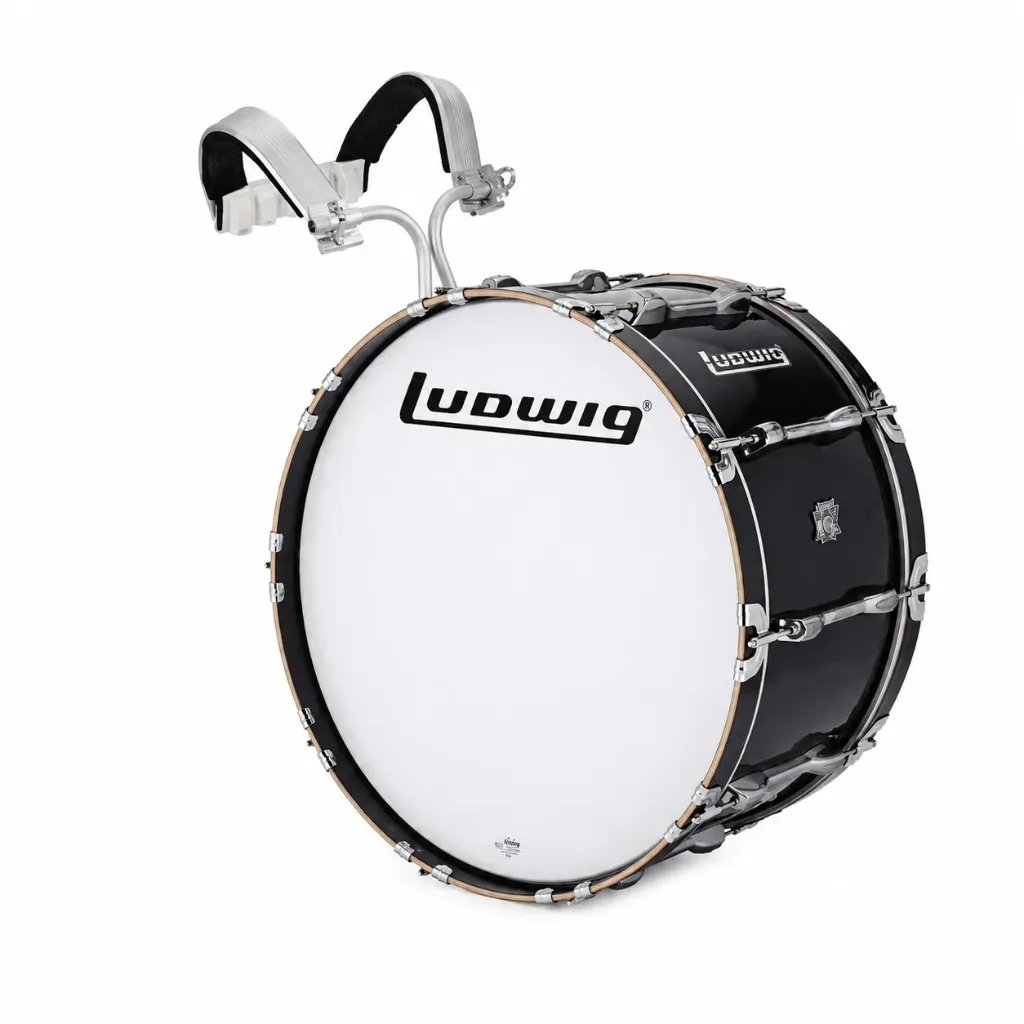[LUMB22PBA] Ludwig LUMB22PBA Bombo de Marcha 22" x 14" Negro Veteado con Arnés