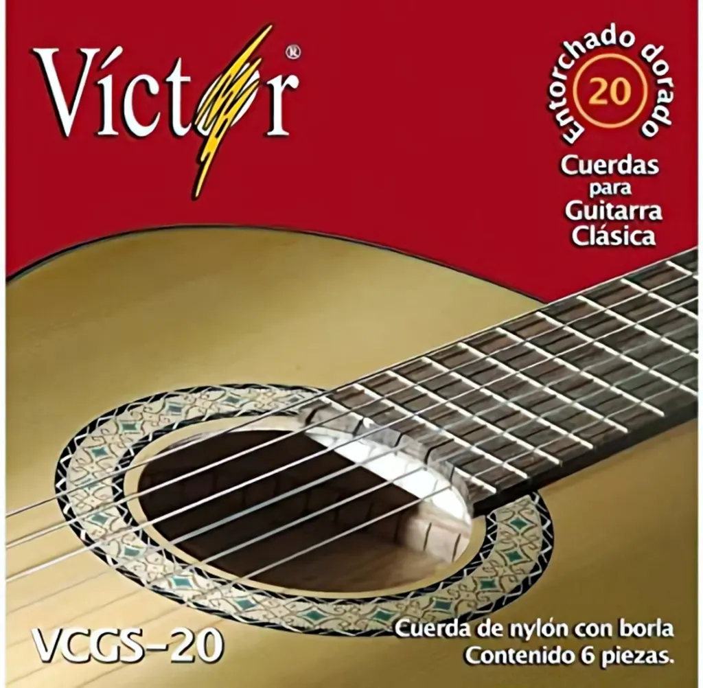 Encordadura Víctor VCGS-20 para Guitarra Acústica de Nylon con Borla