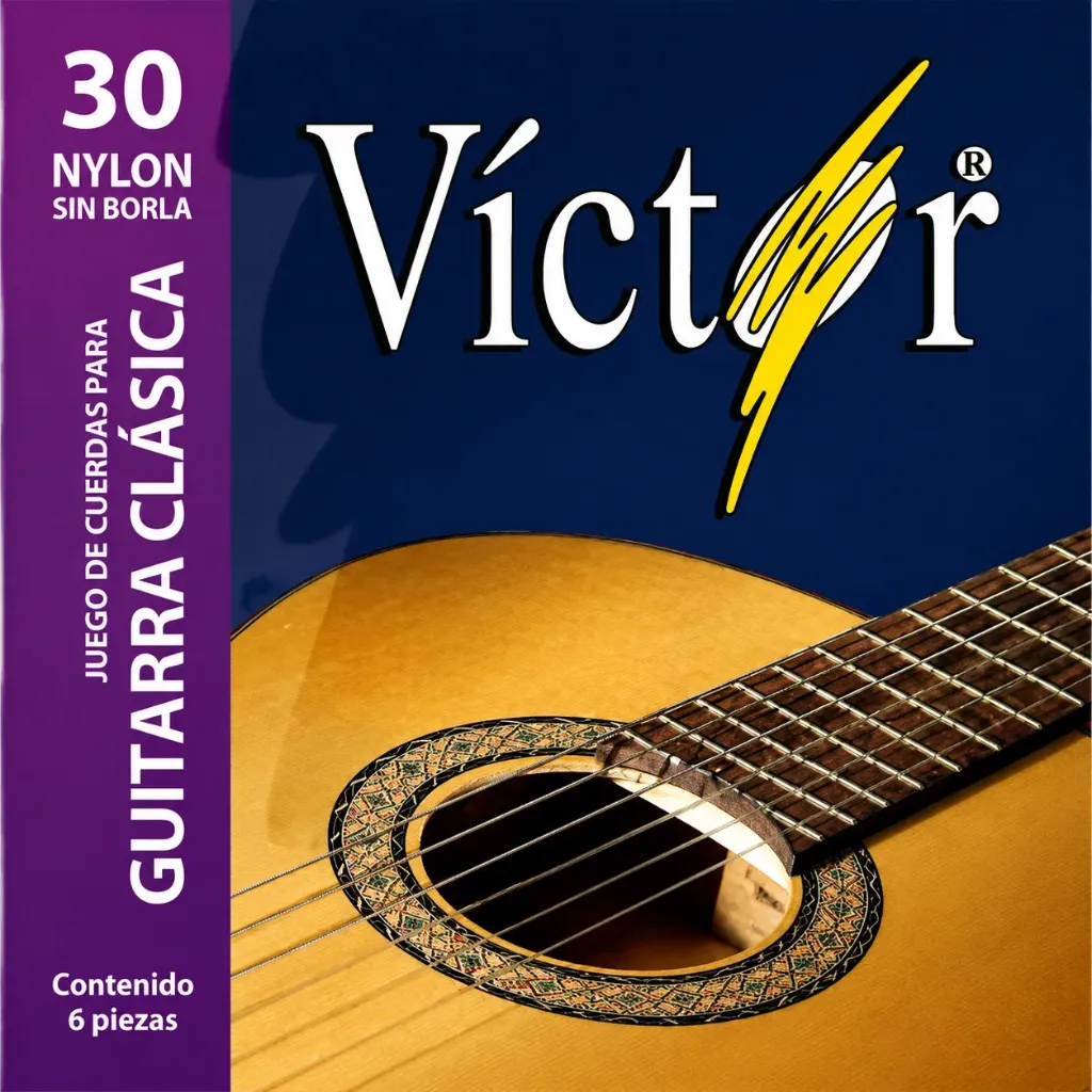 [VCGS30] Víctor VCGS30 Encordadura de Nylon Negro para Guitarra Acústica sin Borla