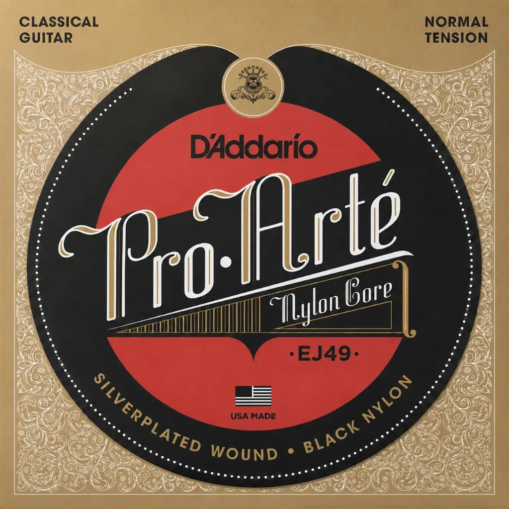 D’Addario EJ49 Pro-Arté Encordadura de Nylon Negro para Guitarra Clásica Tensión Normal