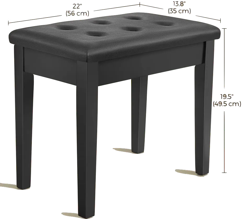 MLPB55H Banco para Piano Negro con Compartimento