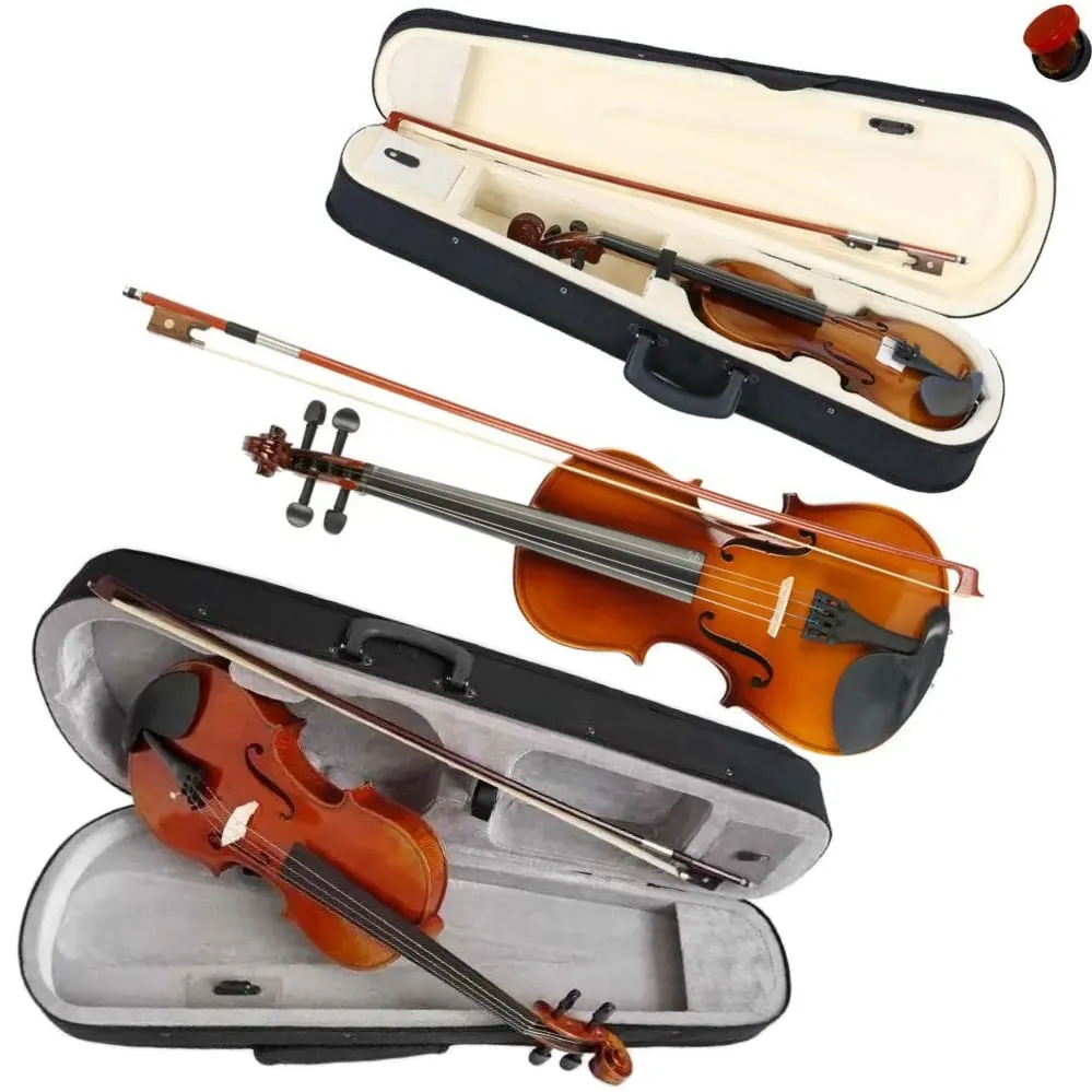 Violín de Madera Natural Con Estuche