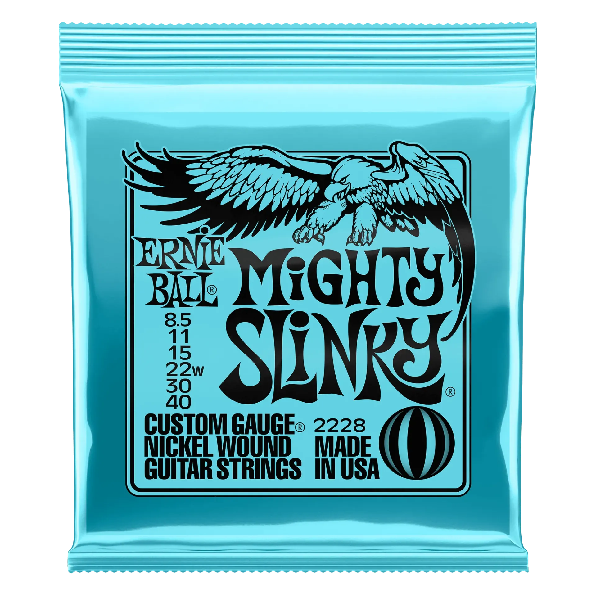 Ernie Ball 2228 Mighty Slinky Nickel Wound Encordadura para Guitarra Eléctrica 8.5-40