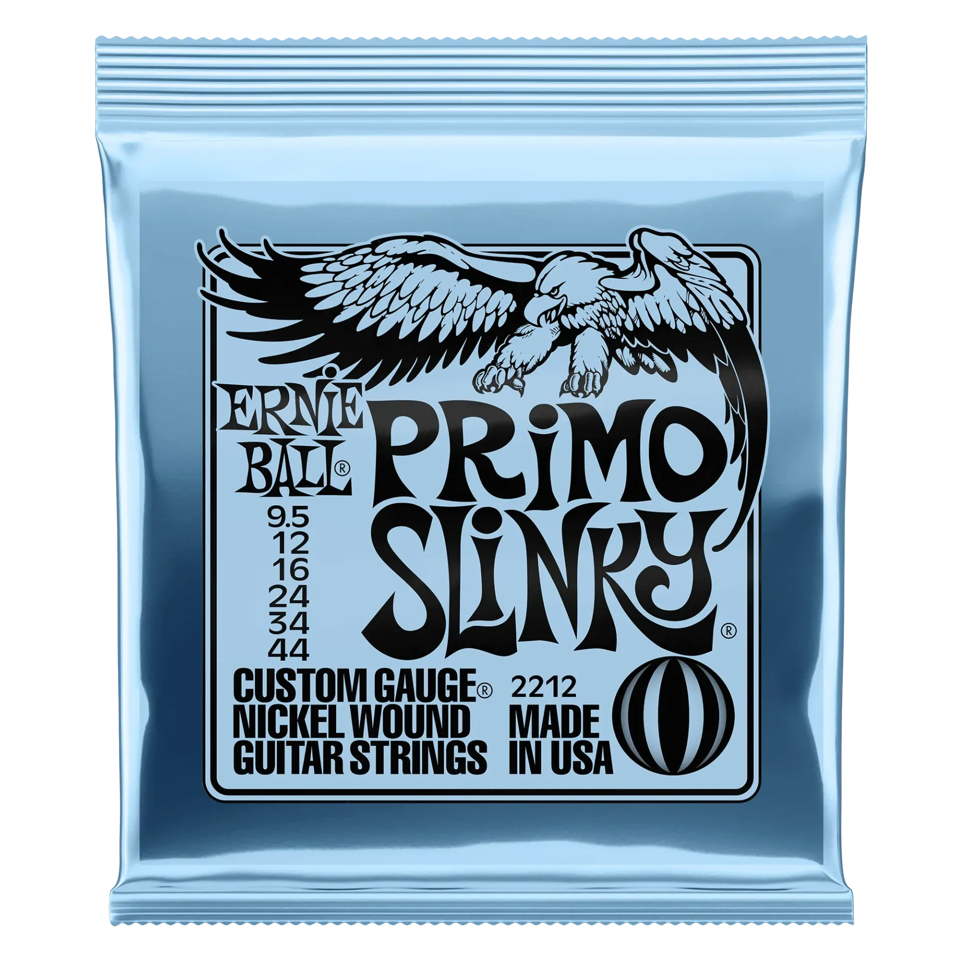 Ernie Ball 2212 Primo Slinky Nickel Wound Encordadura para Guitarra Eléctrica 9.5-44