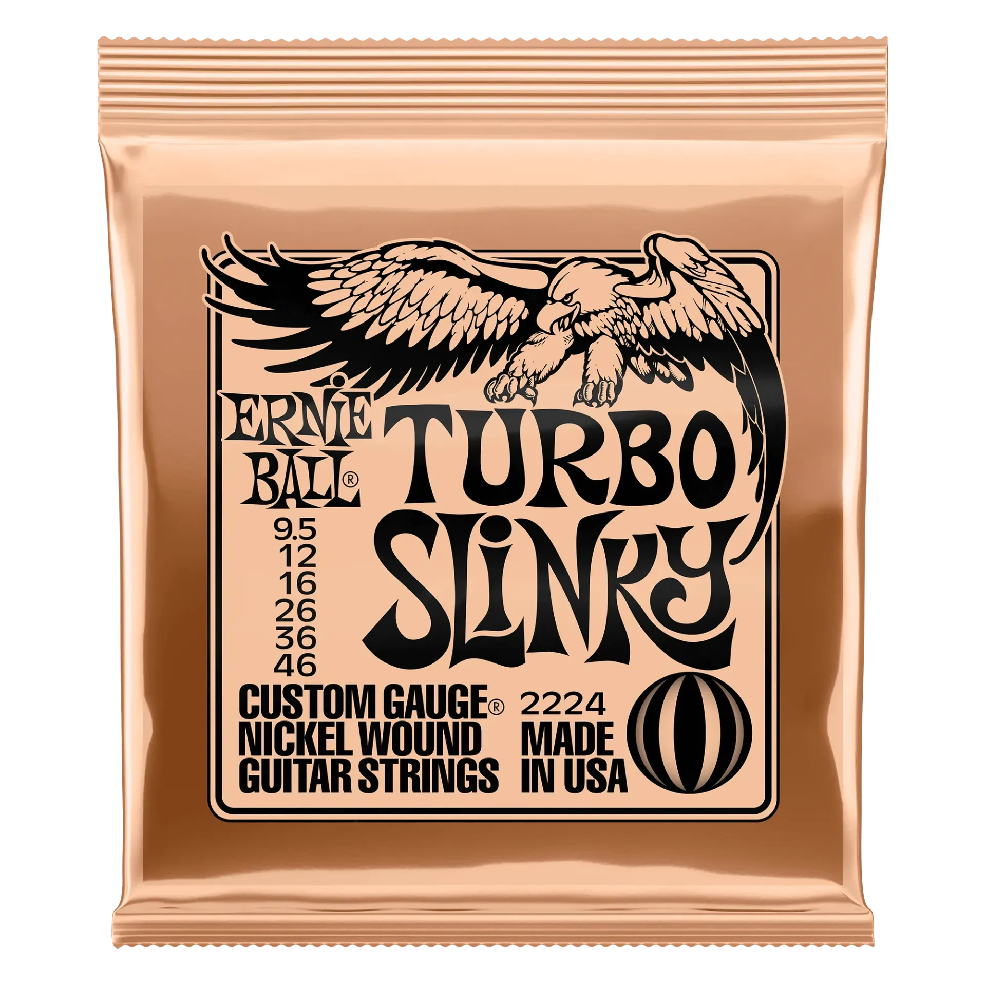 Ernie Ball 2224 Turbo Slinky Nickel Wound Encordadura para Guitarra Eléctrica 9.5-46