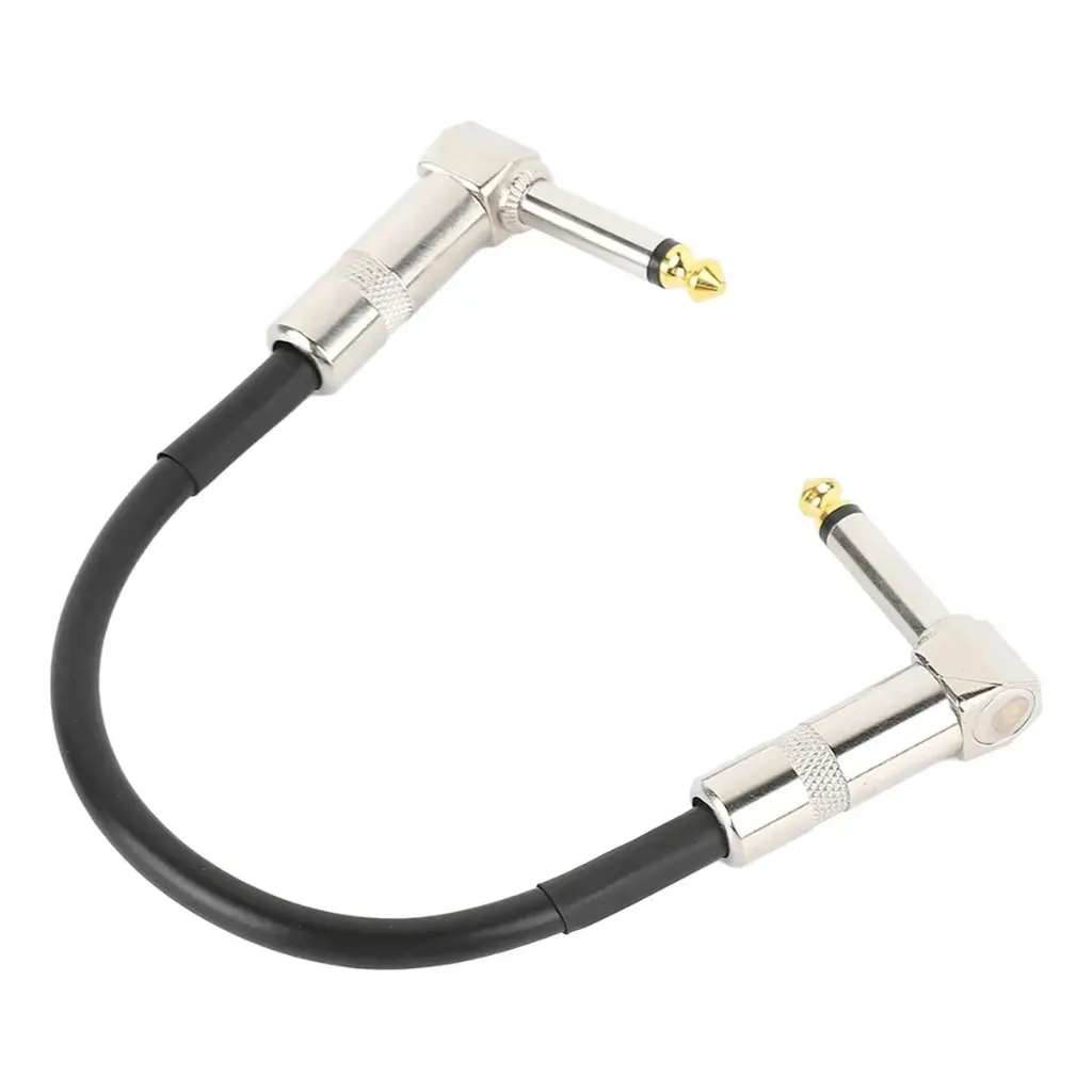 CPPEM50 Cable Plug Escuadra a Plug Escuadra de 50cm Para Pedal de Guitarra Electrica (Negro)